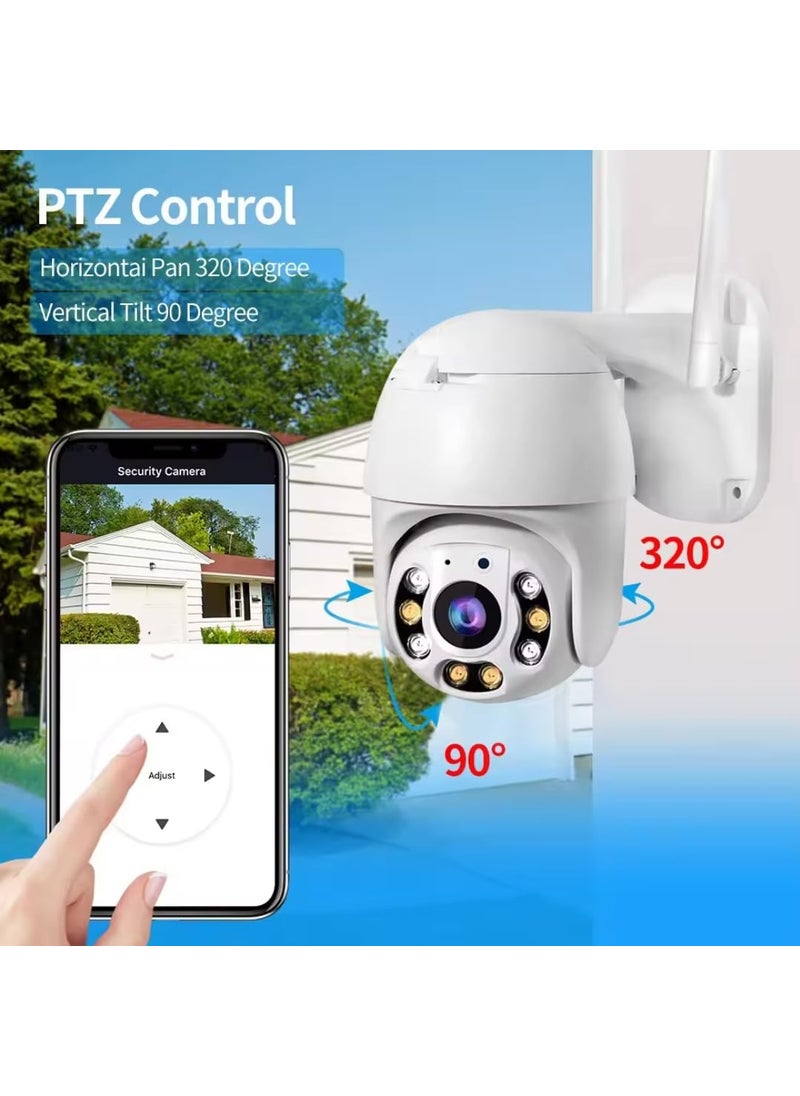 Fire Tyrtle 6MP Outdoor WiFi Security Camera Color Night Vision 2Way Audio Motion Tracking Cruise Mode Supports 128GB Micro SD Card Waterproof Home Surveillance