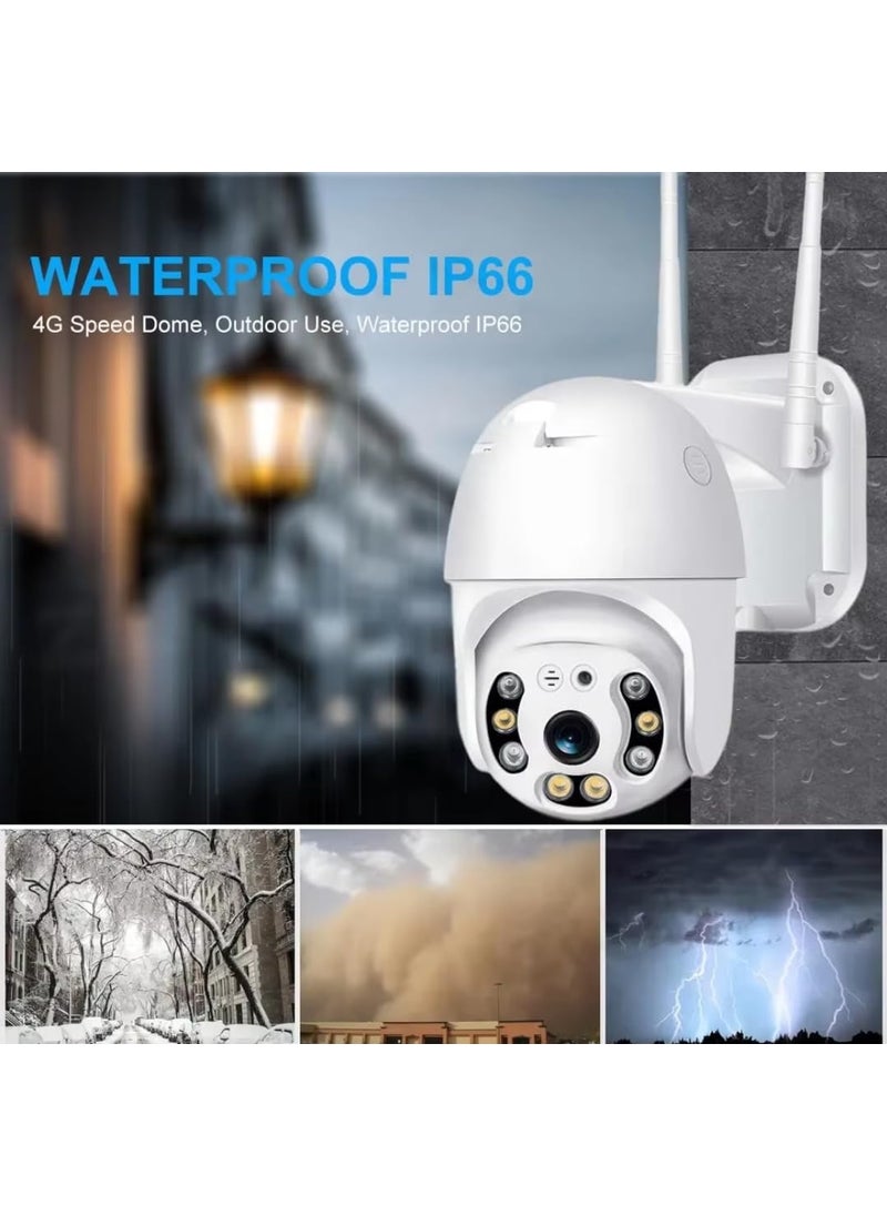 Fire Tyrtle 6MP Outdoor WiFi Security Camera Color Night Vision 2Way Audio Motion Tracking Cruise Mode Supports 128GB Micro SD Card Waterproof Home Surveillance