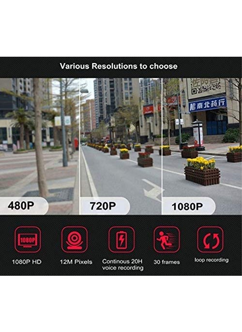 TECHNOVIEW Portable Small VideoAudio Micro Pocket DVR with 6 IR Cop Camera Night Vision Full HD 1080p with Pocket Clips Wearable Body Camera Recorder Indoor Outdoor