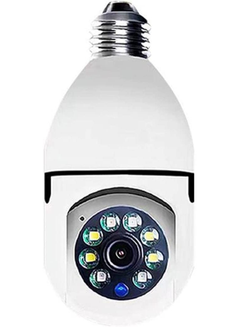 WiFi Camera CCTV Camera 1080p Wireless PTZ Bulb V380 Pro Indoor 360 Smart Home Security Camera Light Vision 24x7 Continuous Recording with Motion Sensor LED Lights Auto