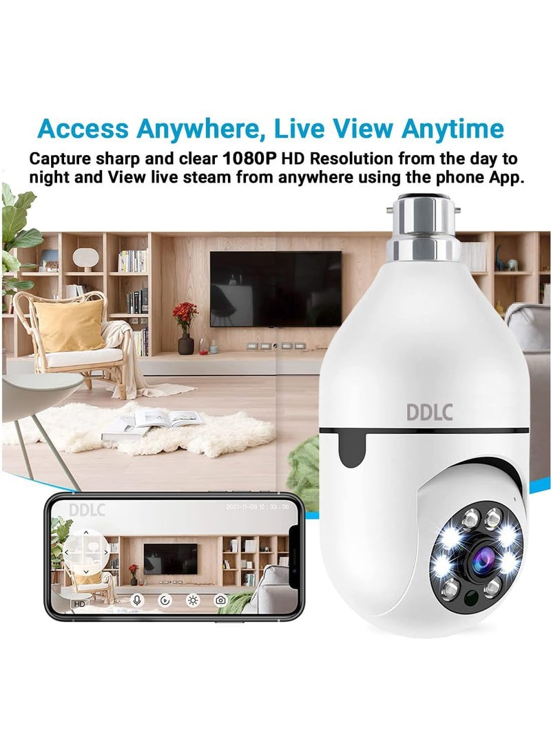 DDLC 1080p HD Bulb Light Wireless IP Camera Fish Eye 360 Degree Panoramic Mini Lamp IR Home Security Wireless CCTV Camera Light Bulb