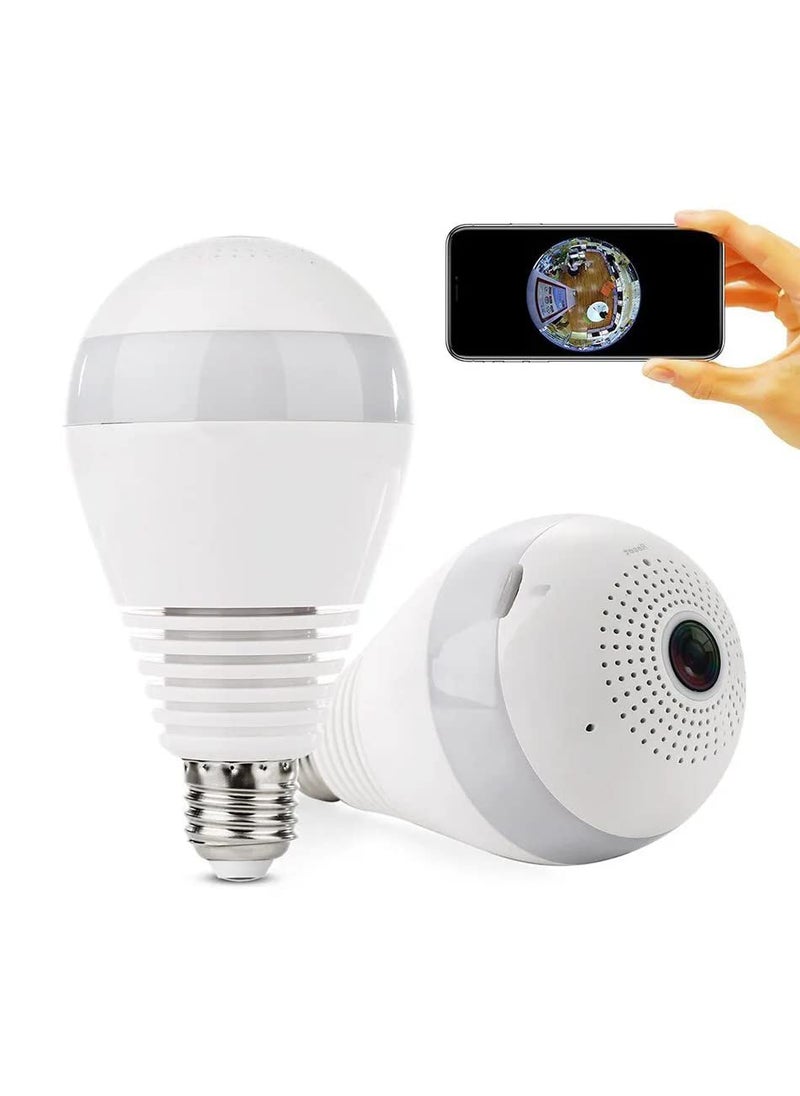 TECHNOVIEW Spy HD Plus Wireless WiFi 360 Degree View Bulb Hidden Secret Camera Watch Live Video AudioMotion Detection Indoor Security for Home 1 Year Warranty 360 Degree Spy Camera