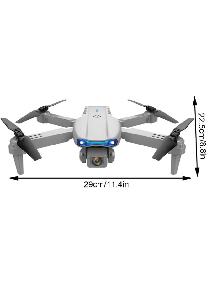 E99 K3 Pro FPV Drone with 4K Dual Camera, RC Quadcopter with 3D Flips, Gesture Photo, Trajectory Flight, Obstacle Avoidance, Headless Mode and 2 Battery GREY/BLACK