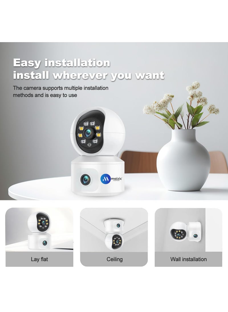 Maizic Smarthome 360 View 4G Sim Based Camera 2 LensScreen 2MP2MP FHD Smart CCTV Home Security Camera with PanTilt 2 Way Talk Color Night Vision Motion Detection Support SD Card Upto 128GB