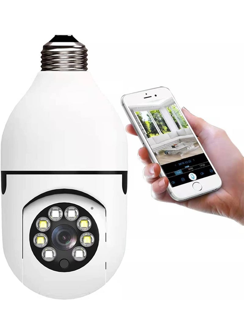 WiFi Wireless CCTV Camera 1080p Bulb Shape PTZ V380 Pro CCTV Security Camera with LED Lights