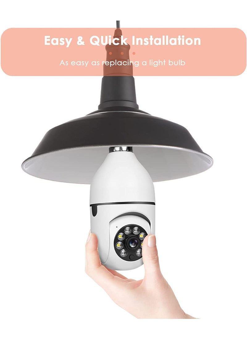 WiFi Wireless CCTV Camera 1080p Bulb Shape PTZ V380 Pro CCTV Security Camera with LED Lights