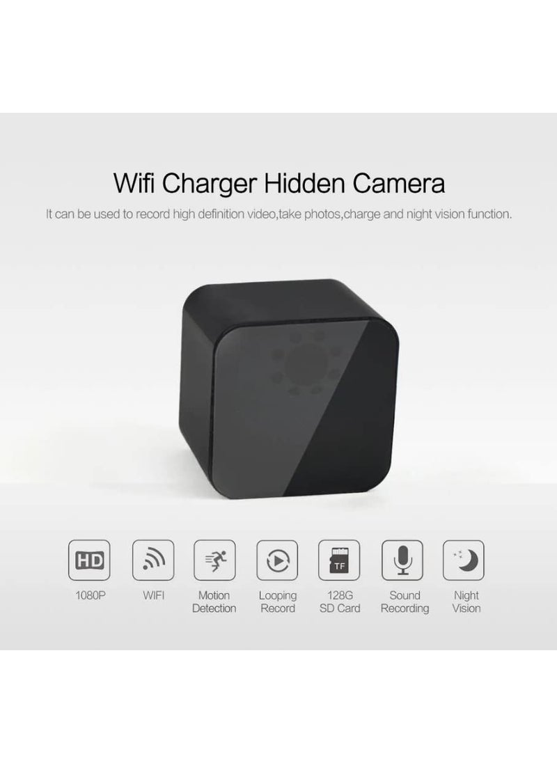 Sekuai 4K Spy WiFi Charger Camera Night Vision HD1080P Hidden USB Wall Charger WiFi Spy Camera for Security Surveillance Motion Detection Surveillance Remote Viewing