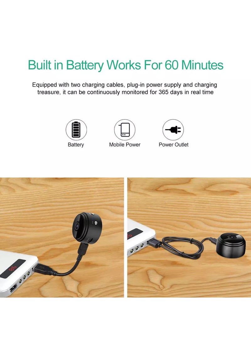 TECHNOVIEW Spy HD Plus Wireless WiFi Camera 2 Mp Video Audio Recording Watch Live Indoor Security IP Camera for Home Motion Detection Low Light Night Vision MiniA9Wifi