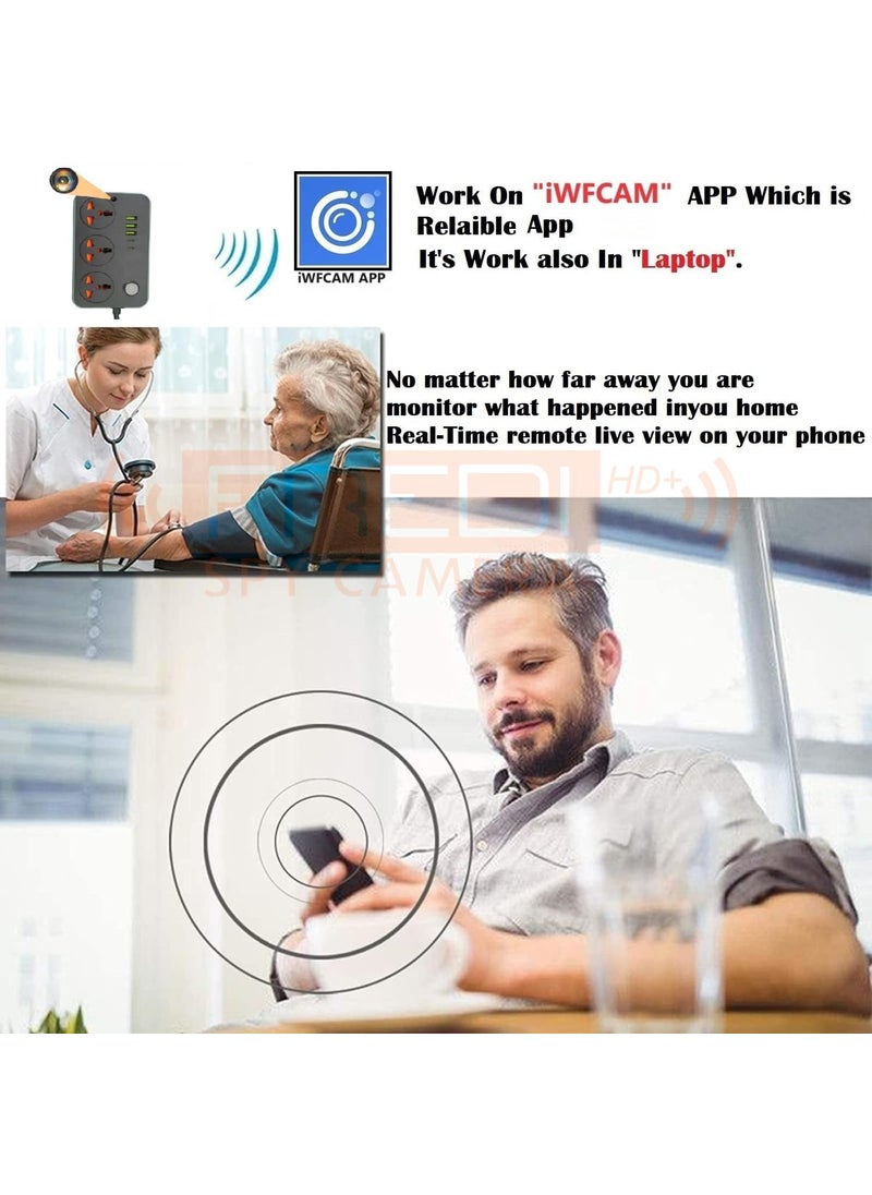 FREDI HD PLUS Extension Board WiFi Remote View Home Security Indoor Camera Work Inbuilt 32GB Camera iWFCam APP