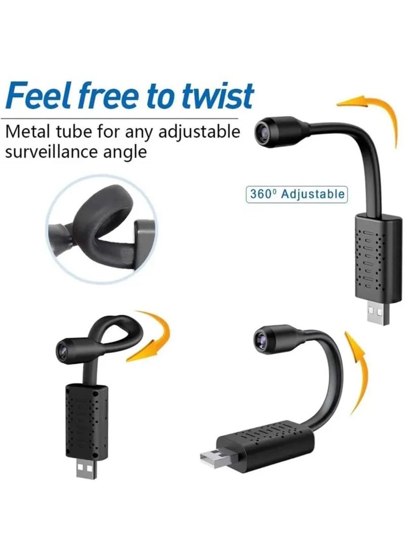 DDLC WiFi USB Camera Full HD 1080P Mini Surveillance Camera with Motion Detection Flexible Neck for IndoorOutdoor Home Office Flexible Camera