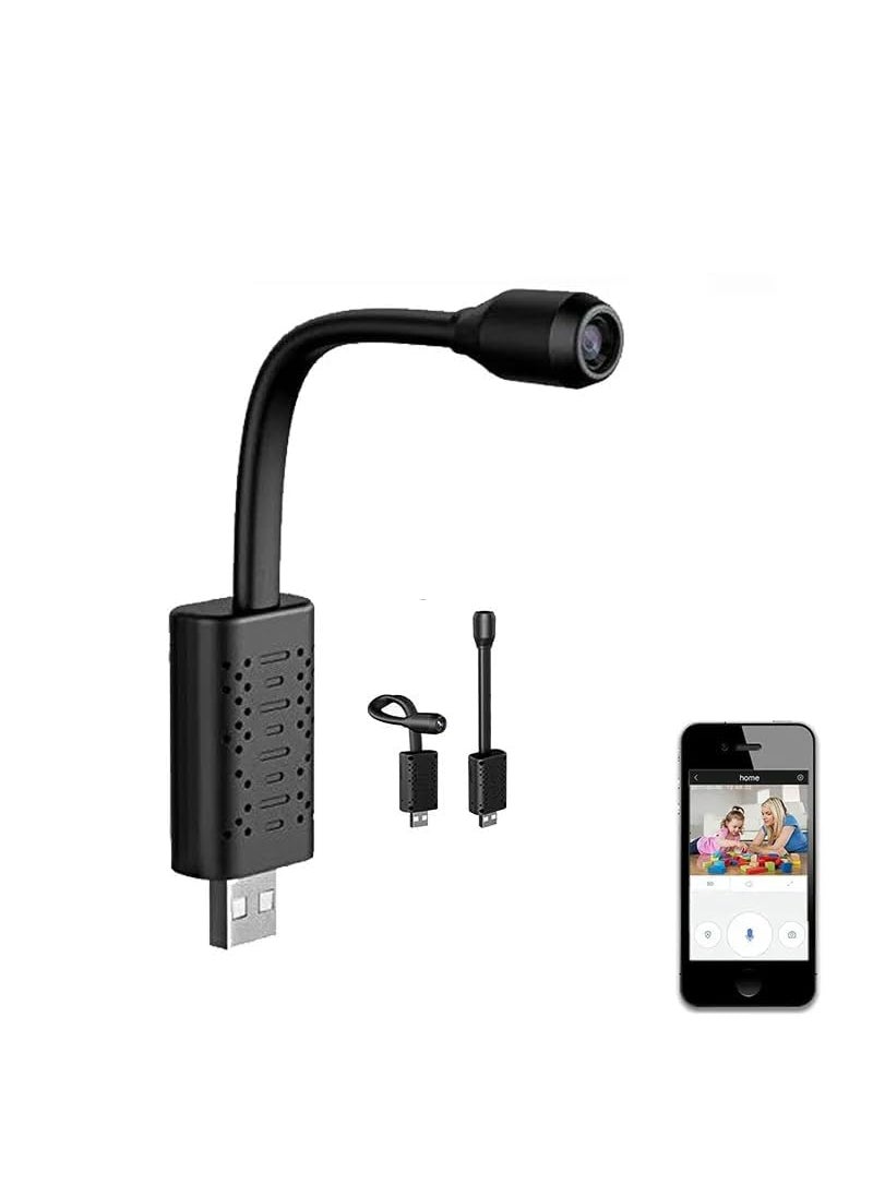 DDLC WiFi USB Camera Full HD 1080P Mini Surveillance Camera with Motion Detection Flexible Neck for IndoorOutdoor Home Office Flexible Camera