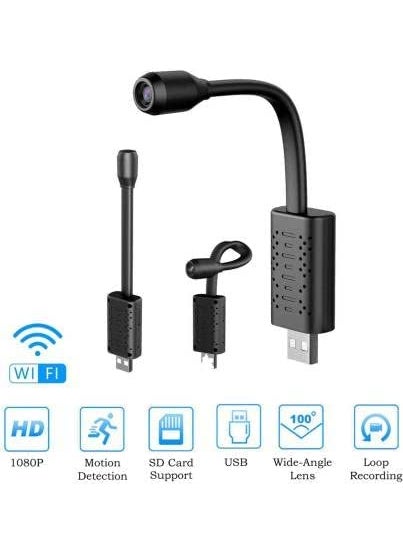 Favone 1080p HD WiFi Mini Spy Hidden Camera Live View on Mobile App Portable Supported 128GB Micro SD Card