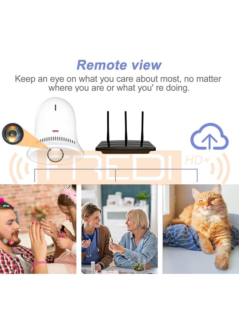 FREDI HD PLUS WiFi Door Bell Hidden Camera 1080P Full HD Video Audio Recorder Home and Office Security Camera with 32GB Inbuilt Storage Nanny Hd Cam Hidden Camera iWFCam APP