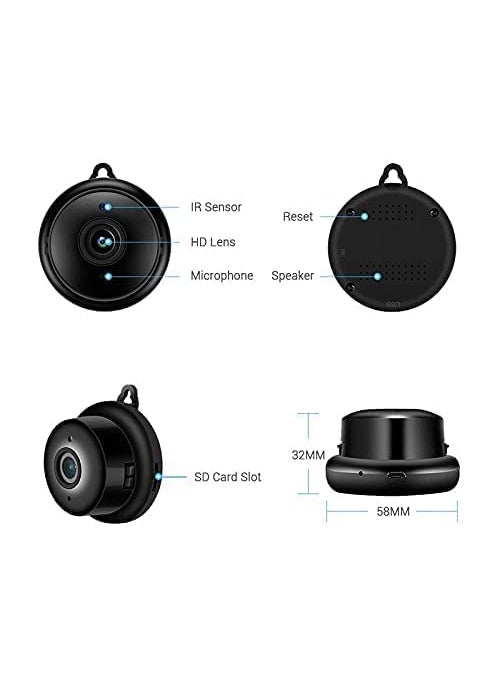 Favone IP Camera Hidden CCTV Security with Microphone Cloud Based Storage Night View Two Way Communication 64GB Card Supports IP Camera