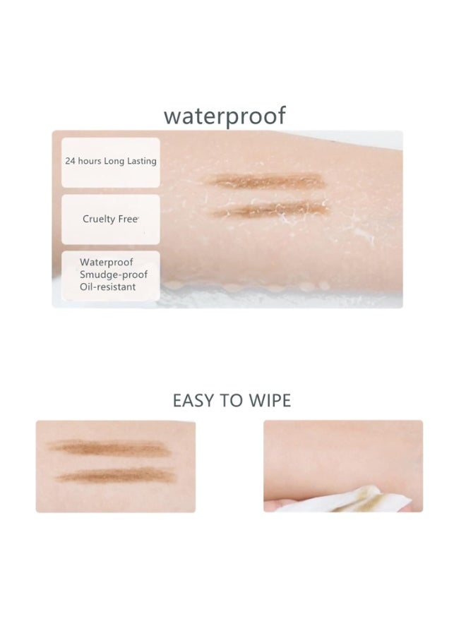 Thin Eyebrow Pencil,3 Pcs Waterproof brown eyebrow pencil with Spoolie Brush, Longwearing for Perfect Brows, Professional, Precision, Defines,Mechanical Pencil,Eye Brow Pencils for Women Brown BECHY
