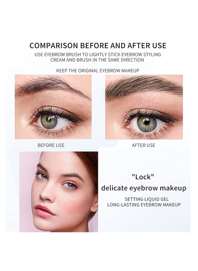 DAGEDA Clear Eyebrow Setting Gel, Brow Fix Gel, Waterproof And Sweat-Proof Eyebrow Repair Liquid Brows Styling Beauty Salon Home Use Makeup, 1.81oz (Clear and Light Brown)
