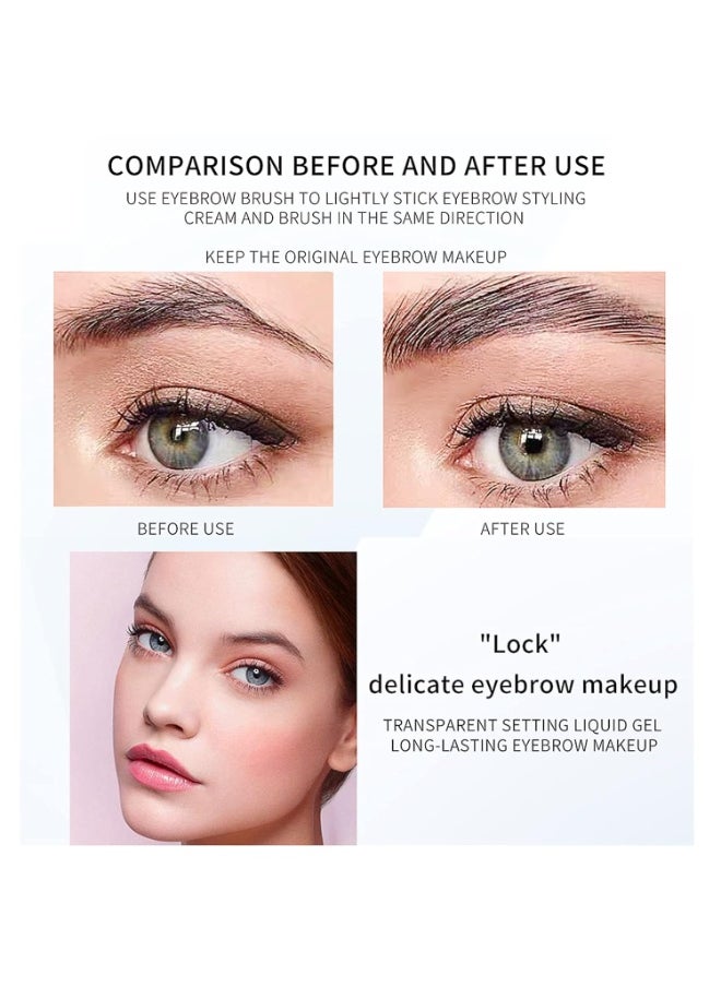 DAGEDA Clear Eyebrow Setting Gel, Clear and Black Brow Fix Gel, Waterproof And Sweat-Proof Eyebrow Repair Liquid Brows Styling Beauty Salon Home Use Makeup, 1.81oz