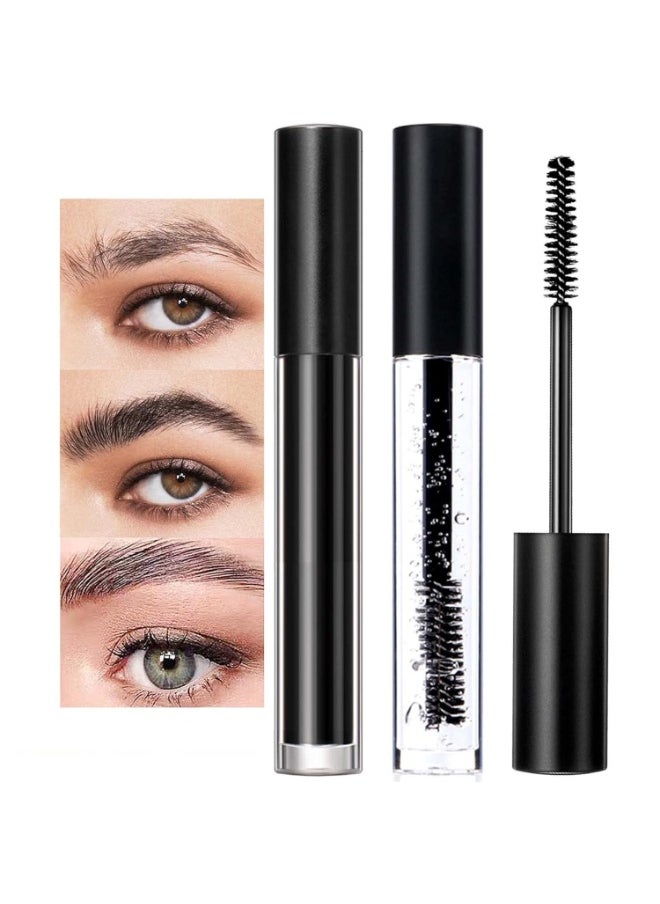 DAGEDA Clear Eyebrow Setting Gel, Clear and Black Brow Fix Gel, Waterproof And Sweat-Proof Eyebrow Repair Liquid Brows Styling Beauty Salon Home Use Makeup, 1.81oz