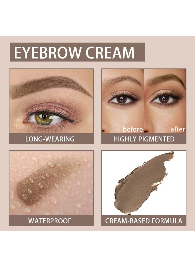 evpct 2Pc Eyebrows Gel Brow Pomade Set with Dual-ended Brush Long lasting Waterproof pintura lapiz maquillaje pomada para delineador gel de cejas perfectas kit Eyebrow Powder Pencil Paste,TAUPE
