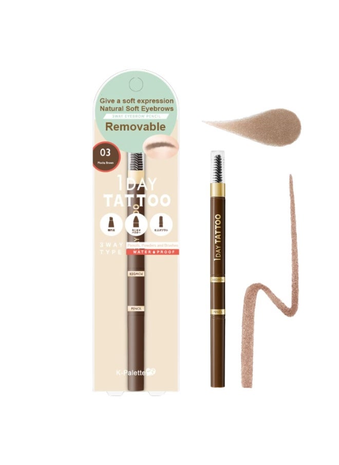 3-in-1 Eyebrow Pencil, Waterproof Brow color for Sculpting & Long-Lasting 3D Effect, Natural Eyebrow Makeup, 03 Mocha Brown