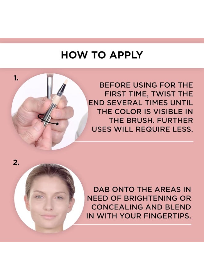 ARTDECO Perfect Teint Concealer - Peach N°03 - Light-Reflecting Concealer with Brush Applicator - No Signs of Tiredness - Medium Coverage - Water-Resistant - Long Lasting - Makeup - 0.07 Fl Oz