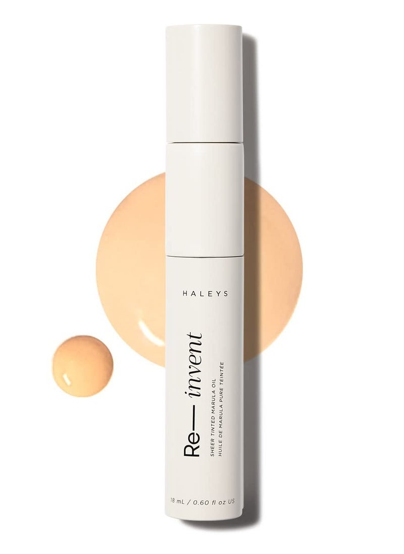 HALEYS Re-invent Sheer Tinted Marula Oil (Light Neutral), Skin Tint, Tinted BB Moisturizer, Tinted Foundation, Face Oil, Hydrate Skin, Flexible Shades, Low to Med Coverage, For All Skin Types