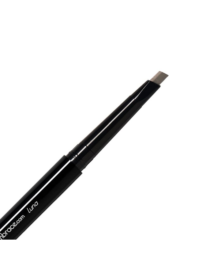 Eye Embrace Luna: Light Brown-Gray Eyebrow Pencil – Waterproof, Double-Ended Automatic Angled Tip & Spoolie Brush, Cruelty-Free