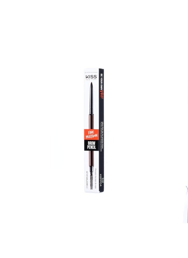 Professional Brow Pencil with Spoolie Brush, Ultra-Fine Precision Point Eyebrow Pencil, Dual-Sided Precise, Slim Definer, Fills Brows, Long-Lasting (Brunette)
