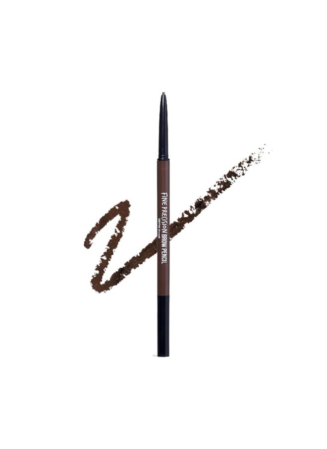 Professional Brow Pencil with Spoolie Brush, Ultra-Fine Precision Point Eyebrow Pencil, Dual-Sided Precise, Slim Definer, Fills Brows, Long-Lasting (Brunette)
