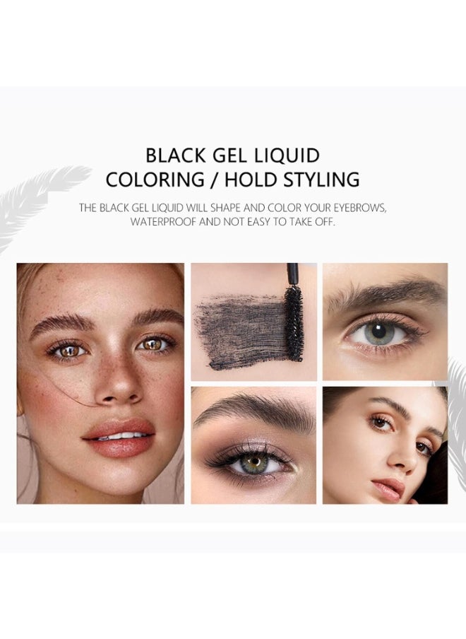 DAGEDA Black Eyebrow Setting Gel, 2 Pack Brow Fix Gel, Waterproof And Sweat-Proof Eyebrow Repair Liquid Brows Styling Beauty Salon Home Use Makeup, 1.81oz