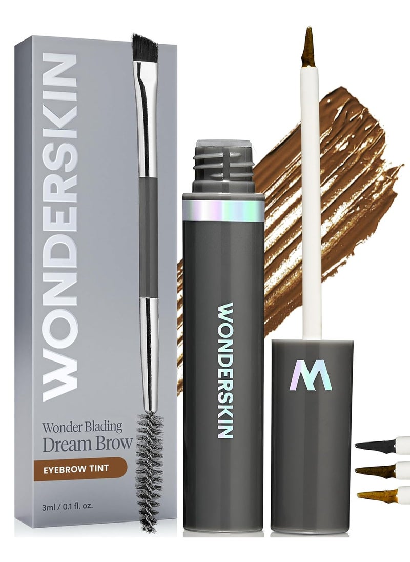 Wonderskin Dream Brow Eye Brow Gel, Long Lasting Eyebrow Gel, Waterproof, Transfer Proof Tinted Filler Eyebrow Mascara (Brunette)