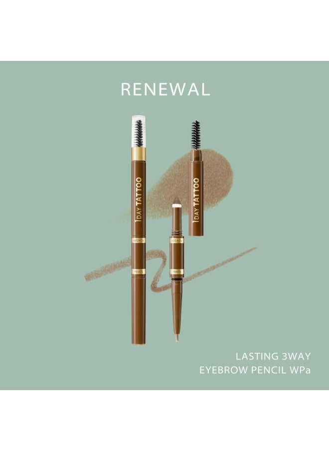 3-in-1 Eyebrow Pencil, Waterproof Brow color for Sculpting & Long-Lasting 3D Effect, Removable, Natural Eyebrow Makeup, 02 Natural Brown