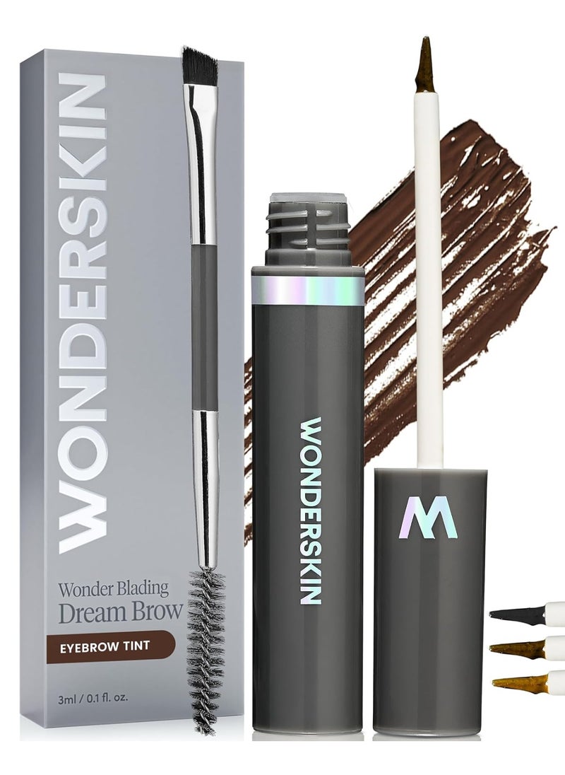 Wonderskin Dream Brow Eye Brow Gel, Long Lasting Eyebrow Gel, Waterproof, Transfer Proof Tinted Filler Eyebrow Mascara (Dark Brunette)