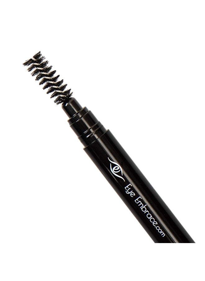 Eye Embrace Isla: Medium Brown-Gray Eyebrow Pencil – Waterproof, Double-Ended Automatic Angled Tip & Spoolie Brush, Cruelty-Free