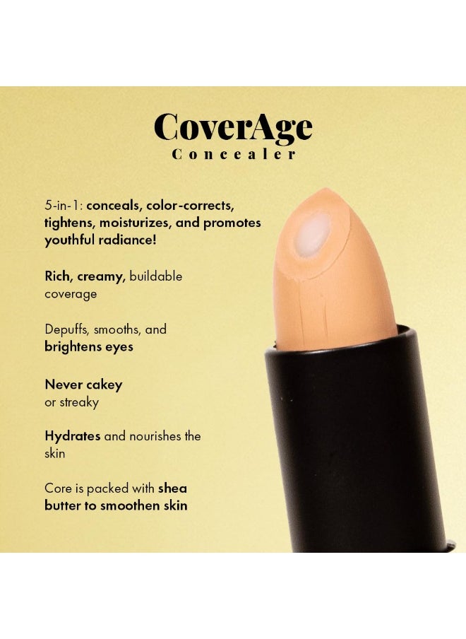 Jerome Alexander CoverAge Concealer Stick - Anti-Aging Under Eye + Skincare - Brighten Dark Circles, Hydrate, Nourish (Medium, CoverAge Concealer Stick)
