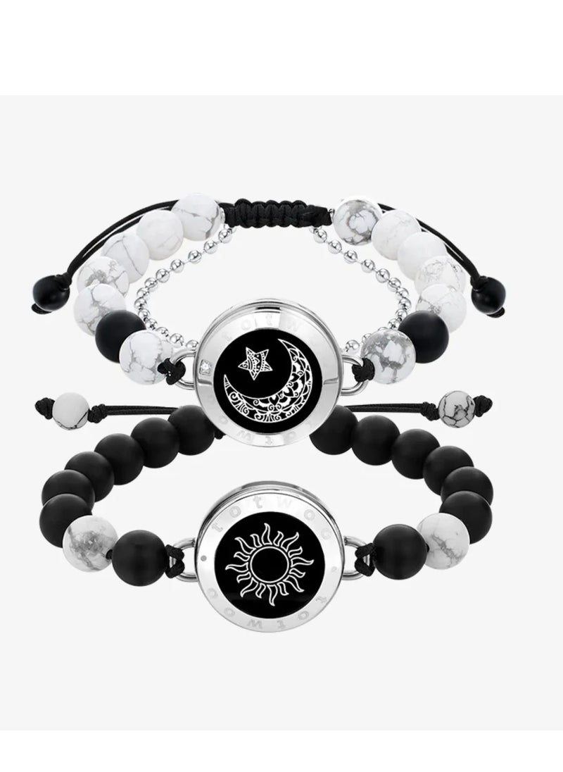 Sun&Moon Touch Bracelets with Matching Beads