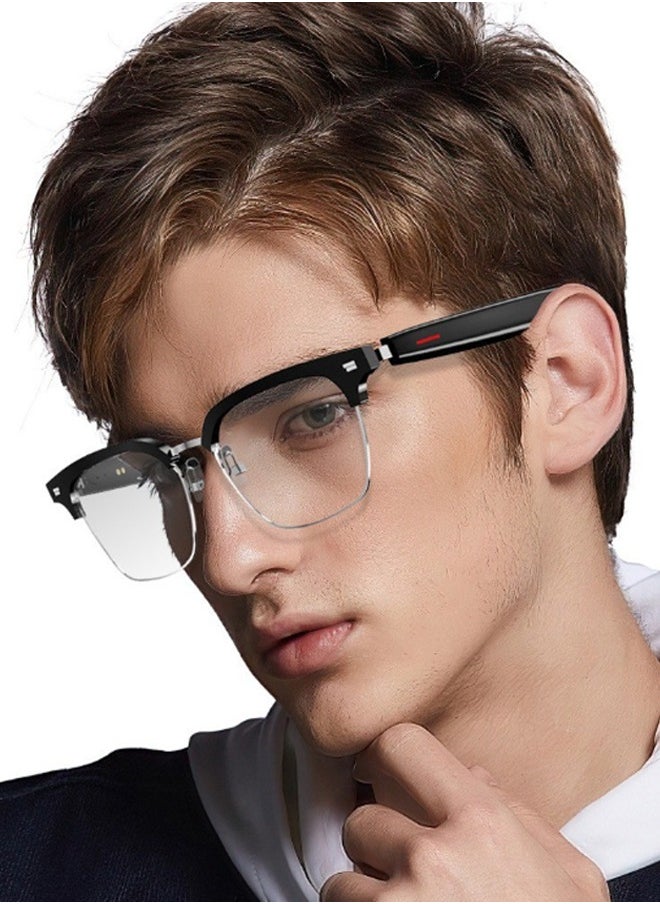 AI translation smart bluetooth glasses, real-time multi-language translation glasses, support more than 140 languages, accurate and delay-free translation, suitable for daily life and work, wireless bluetooth range 10-15 meters, 110 mAh battery, talk time 4 hours, standby time 120 hours. Fast charging