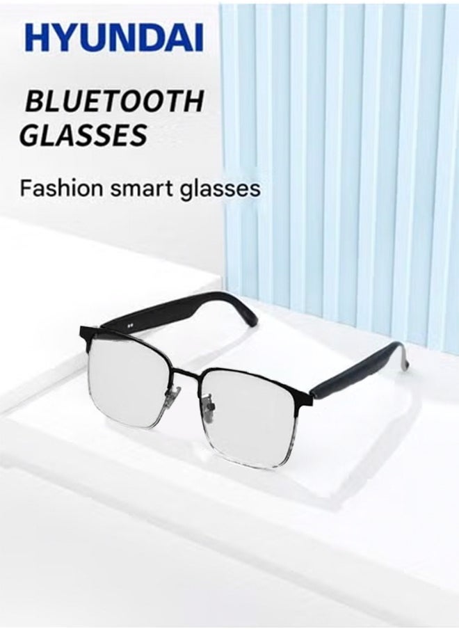 HYUNDAI Smart and Photochromic Glasses, Polarized Sunglasses with Bluetooth Speaker, Athletic, Outdoor, Sports UV Protection and Voice Control, Smart AI translation Glasses and Headphones, Translation in 144 languages, AI Chat, Music, Assistant via Bluetooth 5.4 - Metal Frame with Photochromic Lenses
