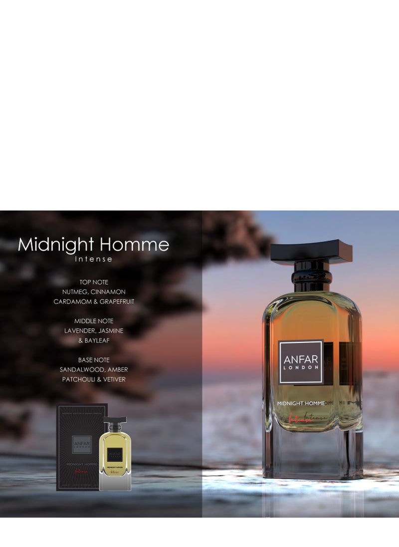 Anfar London - Midnigth Homme Intense for Men - 3.4 oz Extrait De Parfum Spray