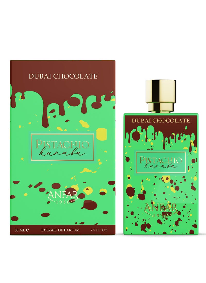 Pistachio Kunafa by Anfar 1950 – Decadent Luxury Perfume for Men & Women, Rich Chocolate, Pistachio, Amber Vanilla & Cardamom Notes, 80ml Extrait De Parfum