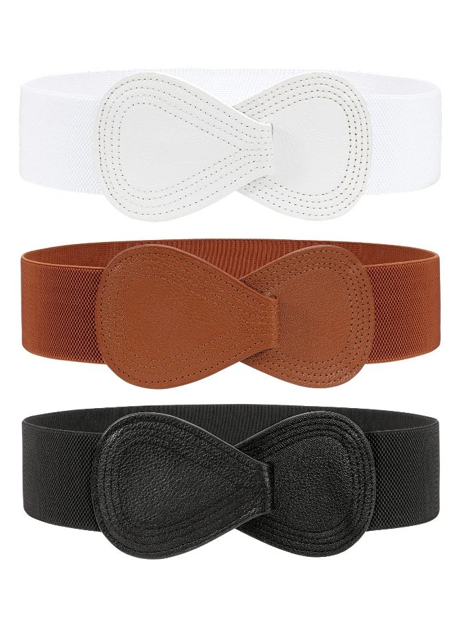 Women Stretchy Belt for Dresses Vintage Elastic Wide Waist Belt Elastic Belt for Ladies Dress Decoration