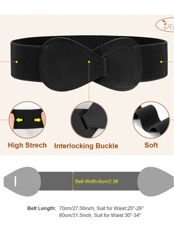 Women Stretchy Belt for Dresses Vintage Elastic Wide Waist Belt Elastic Belt for Ladies Dress Decoration