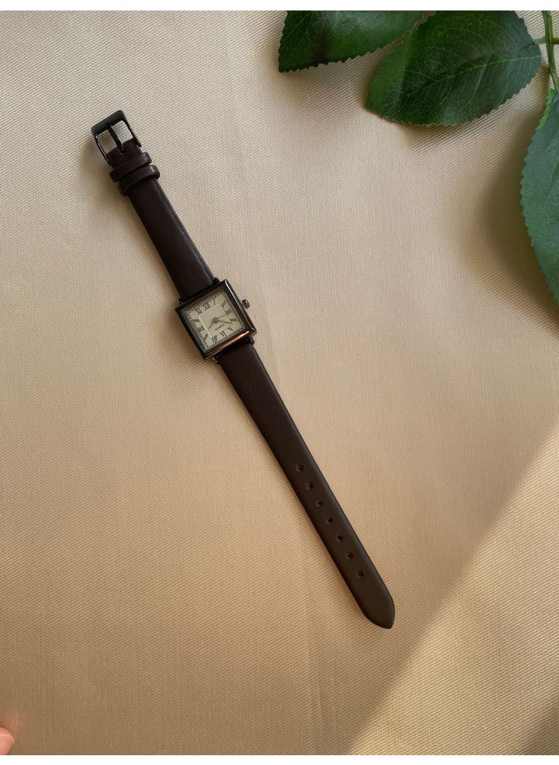 Women's Wristwatch (Square Brown)