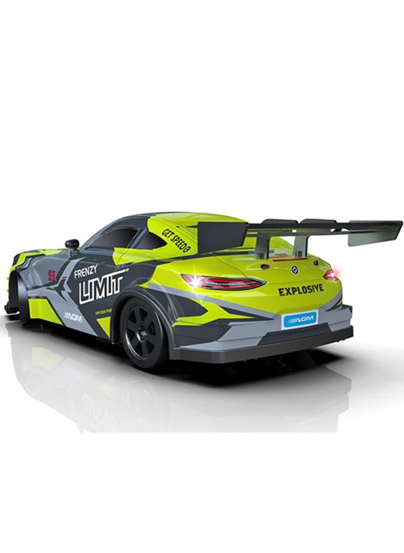 1:16 Scale RC Drift Car – 25KM/H High Speed 4WD Remote Control Car for Kids Age 3+ & Adults, 2.4GHz Controller, Dual 7.4V Batteries, LED Lights, Extra Drift & Normal Tires, Strong Motor, Fully Enclosed Shell, Interchangeable Wheels, Off-Road Racing Toy, Birthday Gift for Boys & Girls, Green