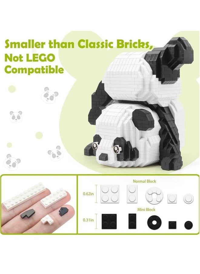 Upside Down Panda Cute Animals Building Sets, Micro Mini Bricks 1325 PCS Toys Kits for Children to Build
