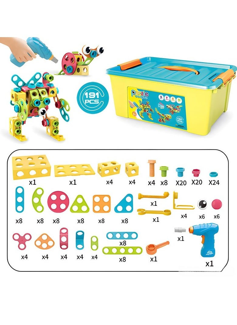 Building Learning Tool Kit Screwdriver Blocks, Nuts Assembly Educational Construction Set for Kids