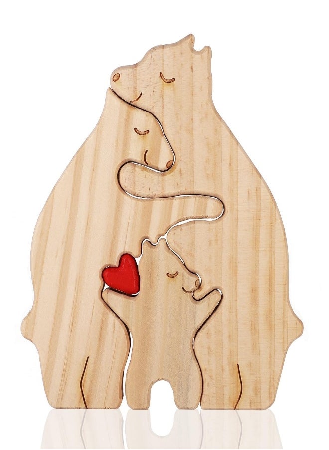 Personalized Family Name Puzzle, 3 Bears Wooden Bear Family Puzzle Decorative Wooden Bear Puzzle Creative Birthday Gifts for Parents Home Decor Housewarming Gifts