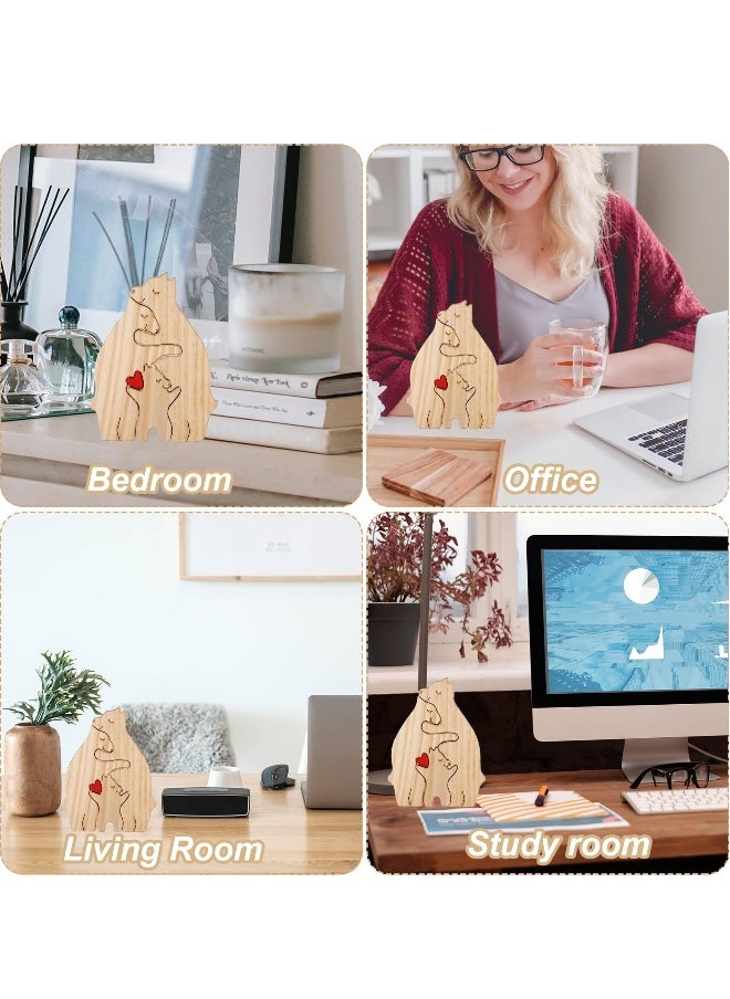 Personalized Family Name Puzzle, 3 Bears Wooden Bear Family Puzzle Decorative Wooden Bear Puzzle Creative Birthday Gifts for Parents Home Decor Housewarming Gifts