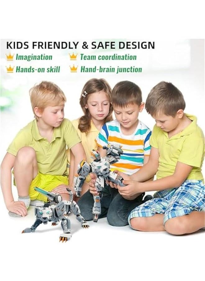 Animal Transforming Robot Toys 10 Inches Tiger Action Figure for Kids Deformation Assembly Robot for Boys  Girls Ages 6 7 8 9 10