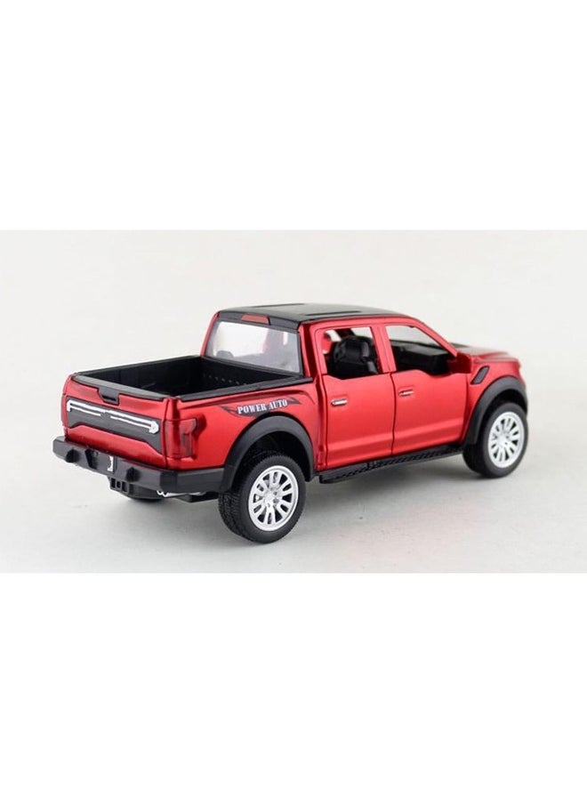 Red 1/32 Alloy For Ford F-150 Pickup Off Road Model Toy Car Die Cast Simulation Sound Light Pull Back Off-Road Toys Vehicle